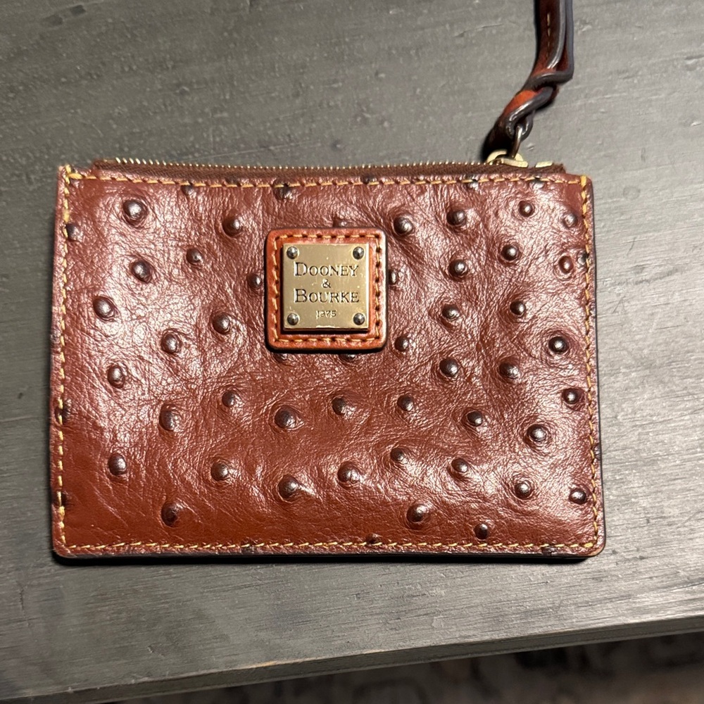 Dooney & Bourke Studded Brown Leather Pouch